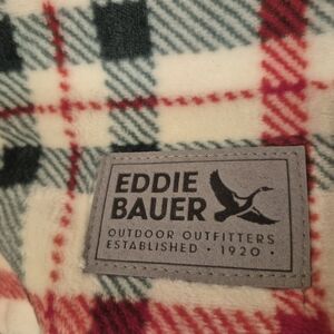 Eddie Bauer Plaid Blanket - Red, Green, Cream